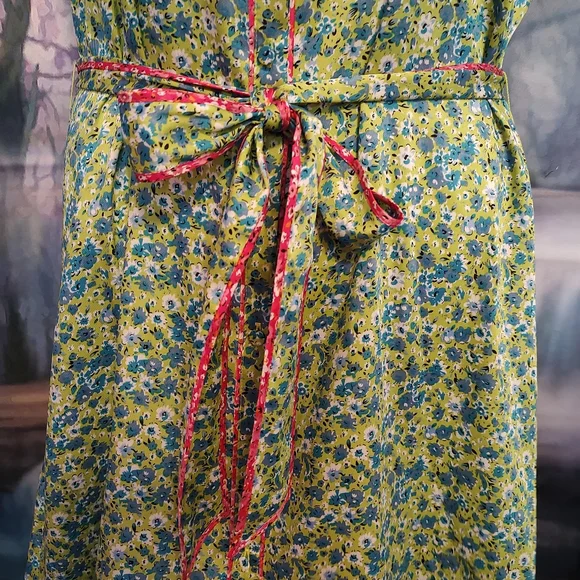 Teal floral Cinq a Sept dress. Size 6 - Picture 2 of 8